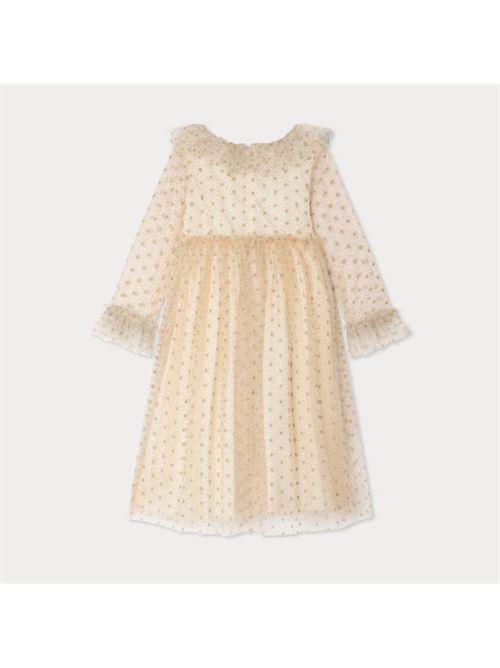 Perfetto per Natale, l'abito Junya per bambine è un capo eccezionale con il suo tulle ricamato con stelle iridescenti. Il colletto abbinato aggiunge volume alla scollatura rotonda. Le arricciature in vita strutturano il movimento della gonna plissettata. I polsini sono impreziositi da un ampio volant.In tulle ricamatoRaddoppiatoScollo tondo con colletto arricciatoManiche lunghe Polsini arricciatiApertura con cerniera invisibile sul retro BONPOINT | N05GDRW00032132