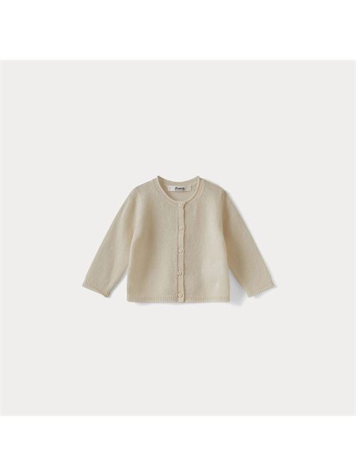 Cardigan in cashmere per bambini Bianco latteQuesto cardigan per neonati è un capo essenziale per il guardaroba dei più piccoli. Morbido e caldo, questo capo iconico è impreziosito da un ricamo Bonpoint a forma di ciliegia tono su tono sull'orlo anteriore.Realizzato in cashmere 100% di alta qualitàApertura con bottoni tono su tonobordi arrotolati e nervatiComposizione: 100% cashmere BONPOINT | PEBDA2703CA102